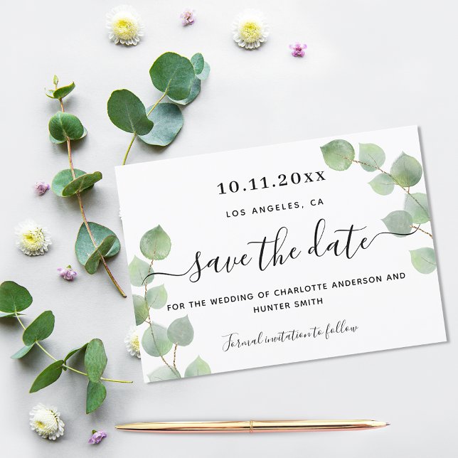 Eucalyptus greenery wedding save the date (Creator Uploaded)