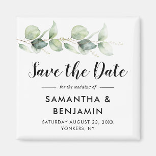 Eucalyptus Greenery Wedding Save the Date Magnet