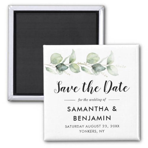 Eucalyptus Greenery Wedding Save the Date Magnet