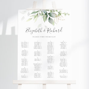 Eucalyptus Greenery Wedding Seating Chart  Foam Board