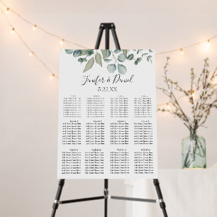 Eucalyptus Greenery Wedding Seating Chart Foam Board