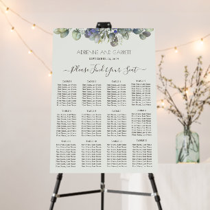 Eucalyptus Greenery Wedding Seating Chart Foam Board