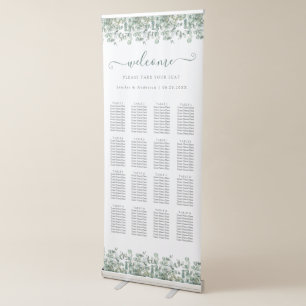 Eucalyptus Greenery Wedding Seating Chart Retractable Banner