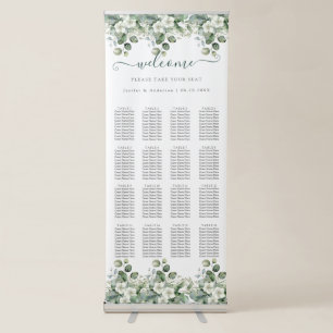 Eucalyptus Greenery Wedding Seating Chart Retractable Banner