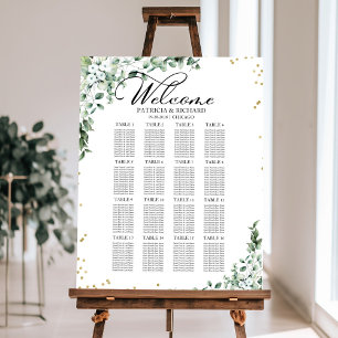 Eucalyptus Greenery Wedding Seating Chart Sign