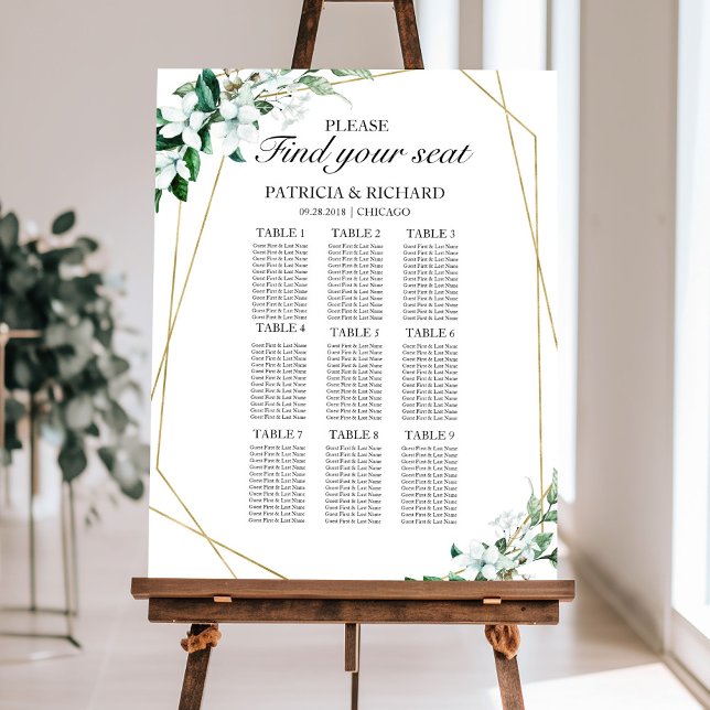 Eucalyptus Greenery Wedding Seating Chart Sign (Creator Uploaded)