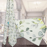 Eucalyptus Greenery Wedding Silver Sage Green Neck Tie<br><div class="desc">A silver sage green wedding neck tie featuring watercolor-painted eucalyptus stems against a silver sage green background. Makes an excellent choice for groomsmen and bridal party.</div>