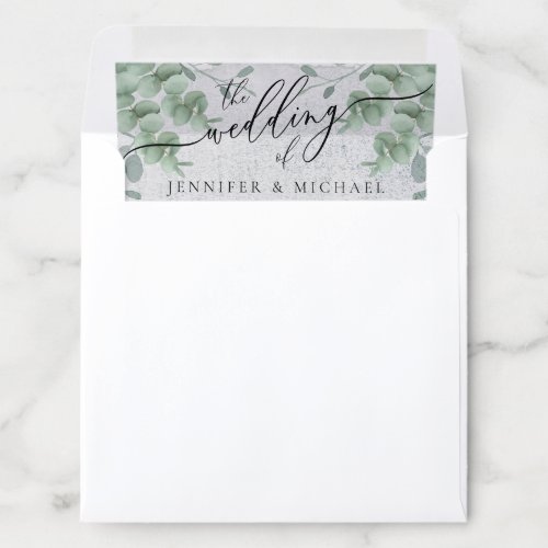 Eucalyptus Greenery Wedding Simple Envelope Liner