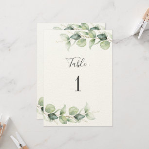 Eucalyptus Greenery Wedding Table Number 1 Seating