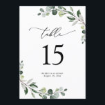 Eucalyptus Greenery Wedding Table Number Cards<br><div class="desc">Designed to coordinate with our Boho Greenery wedding collection,  this customizable Menu Template features mixed watercolor greenery leaves paired with a classy serif in black. Matching items available.</div>