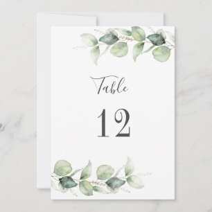 Eucalyptus Greenery Wedding Table Number Seating