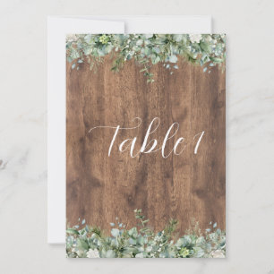 Eucalyptus Greenery Wedding Table Numbers   Rustic