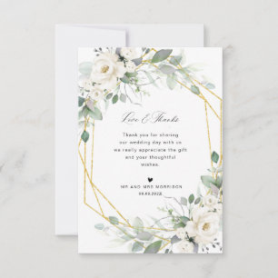 eucalyptus greenery wedding thank you card
