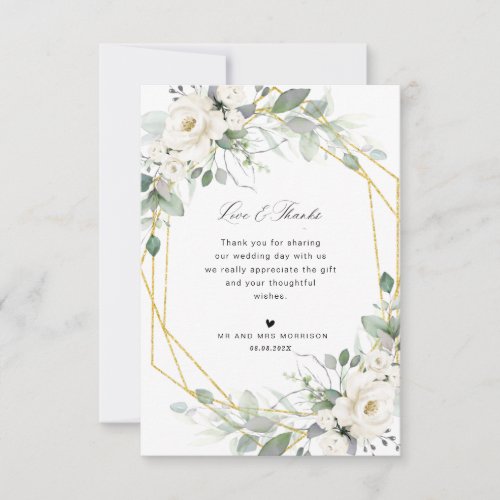 eucalyptus greenery wedding thank you card