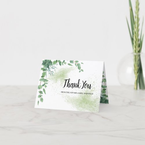 Eucalyptus Greenery Wedding Thank you Card
