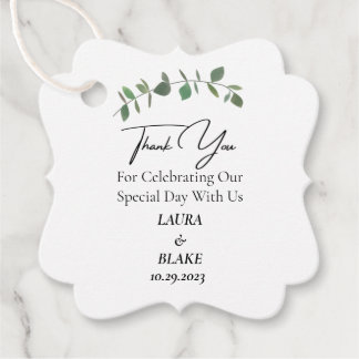 Eucalyptus Greenery Wedding Thank You Favor Tag