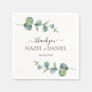 Eucalyptus Greenery Wedding Thank You Napkins