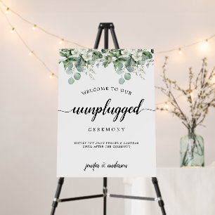 Eucalyptus Greenery Wedding Unplugged Sign