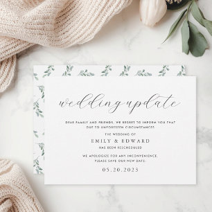 Eucalyptus Greenery Wedding Update Announcement