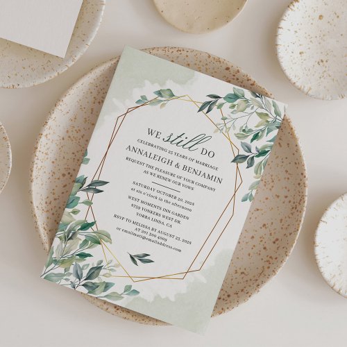 Eucalyptus Greenery Wedding Vow Renewal Invitation