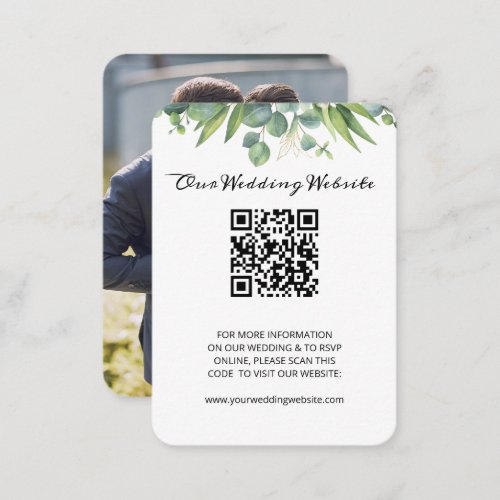 Eucalyptus Greenery Wedding Website Card