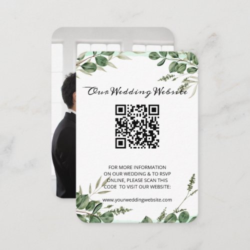 Eucalyptus Greenery Wedding Website Card