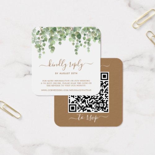 Eucalyptus Greenery Wedding Website QR Code RSVP