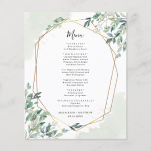 Eucalyptus Greenery Wedding Wedding Reception Menu
