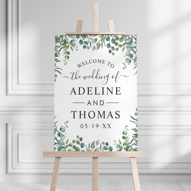 Eucalyptus Greenery Wedding Welcome Foam Board (Creator Uploaded)
