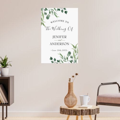 Eucalyptus Greenery Wedding Welcome Poster