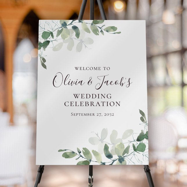 Eucalyptus Greenery Wedding Welcome Sign (Creator Uploaded)