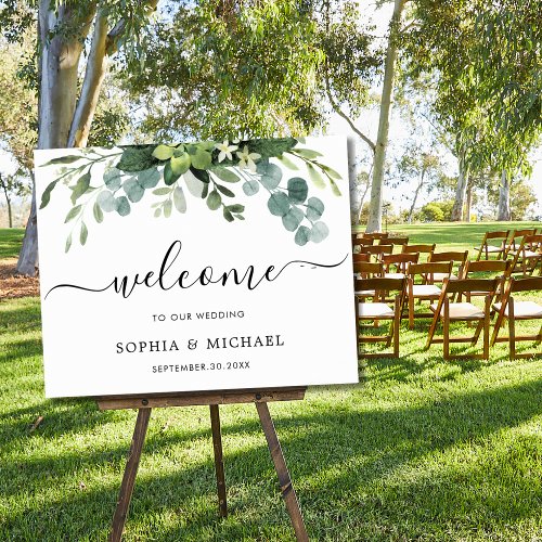 Eucalyptus Greenery Wedding Welcome Sign