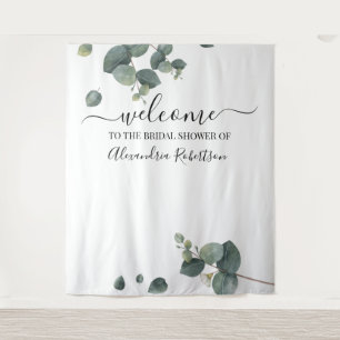 Eucalyptus Greenery Wedding Welcome Tapestry