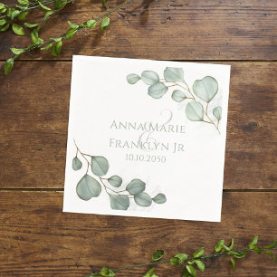 Eucalyptus Greenery Weddings Elegant Foliage Napkins