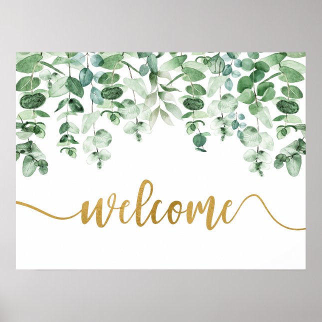 Eucalyptus Greenery Welcome Sign (Front)