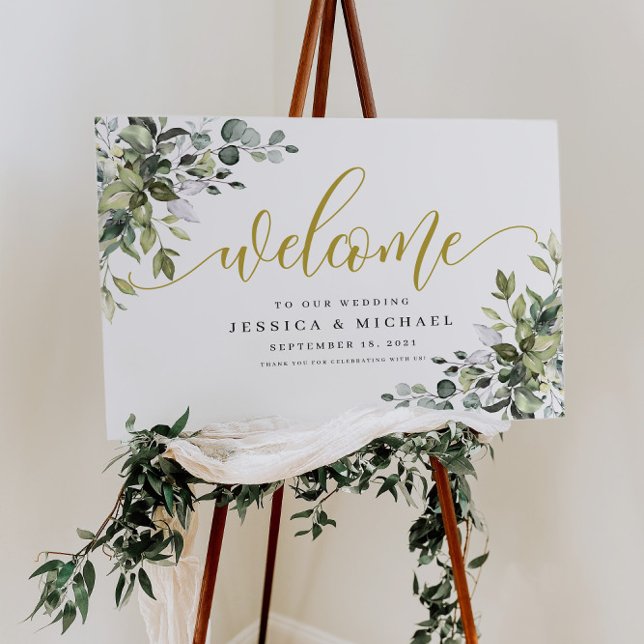 Eucalyptus Greenery  Welcome Sign Foam Board (Creator Uploaded)