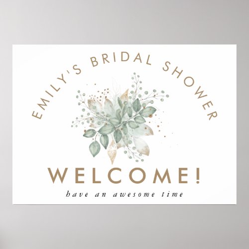 Eucalyptus Greenery Welcome to Bridal Shower Poster