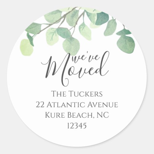 Eucalyptus Greenery Weve Moved Address Sticker