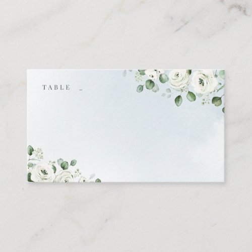 Eucalyptus Greenery white floral rustic wedding Place Card
