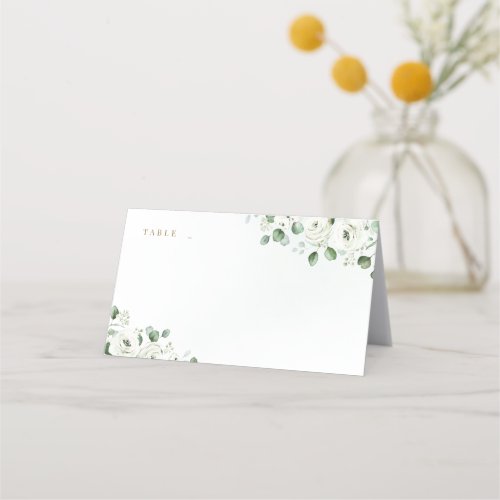 Eucalyptus Greenery white floral rustic wedding Place Card