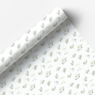 Eucalyptus greenery white flower wrapping paper