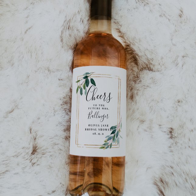 Eucalyptus Greenery Wine Label (Creator Uploaded)