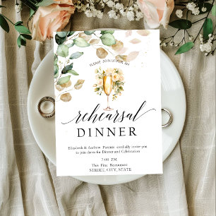 Eucalyptus Greenery Wine Tasting Rehearsal Dinner  Invitation