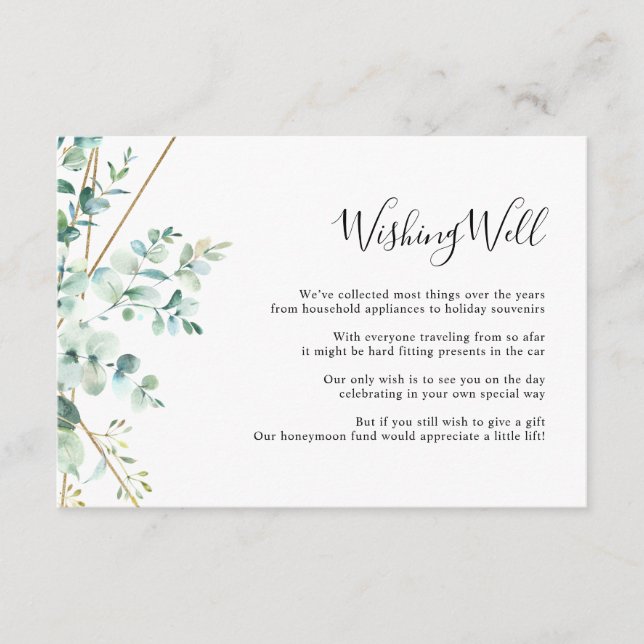 Eucalyptus Greenery Wishing Well Card (Front)
