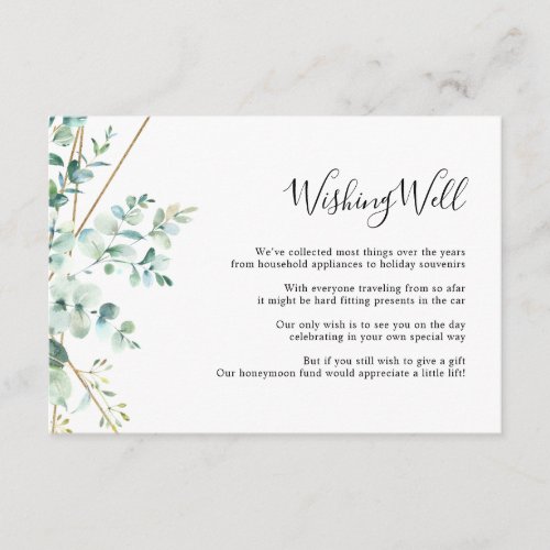 Eucalyptus Greenery Wishing Well Card