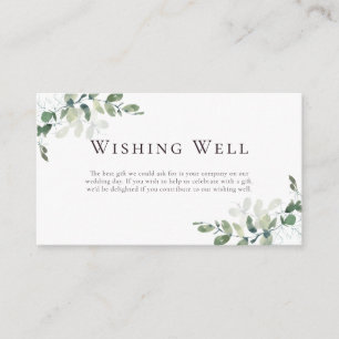 Eucalyptus Greenery Wishing Well Wedding Enclosure Card