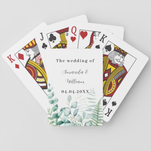 Eucalyptus greenery woodland ferns names wedding playing cards