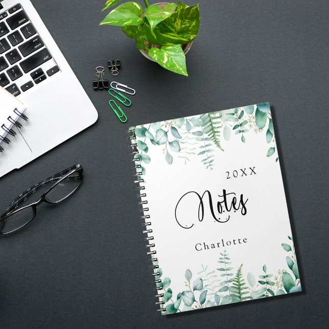 Eucalyptus greenery woodland ferns notebook (Creator Uploaded)