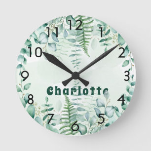 Eucalyptus greenery woodland forest name round clock
