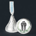 Eucalyptus Greenery Wreath Gay Wedding Grooms  Hershey®'s Kisses®<br><div class="desc">Matching items available in store. (c) The Happy Cat Studio</div>